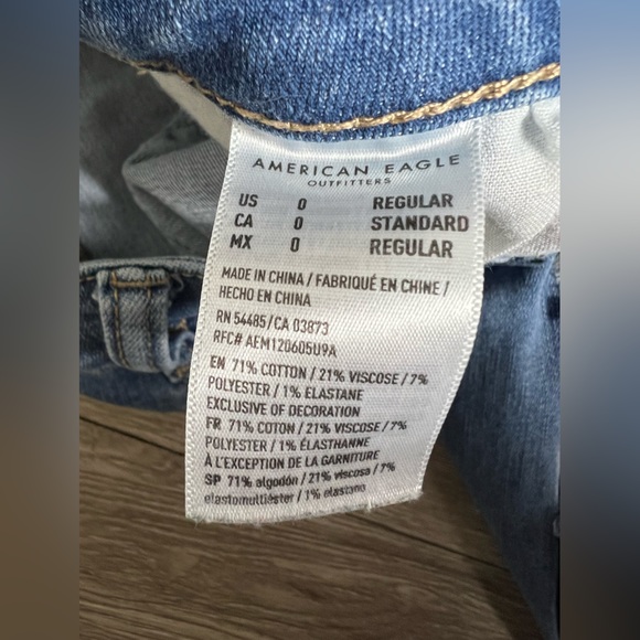 American Eagle Next Level Stretch Hi Rise Jeggings Distressed Size 0 Reg… - Picture 3 of 9